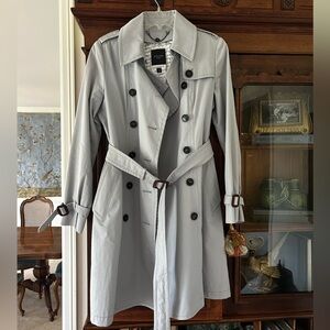 Weekend Max Mara Gray Trench Coat removable inner vest US 6